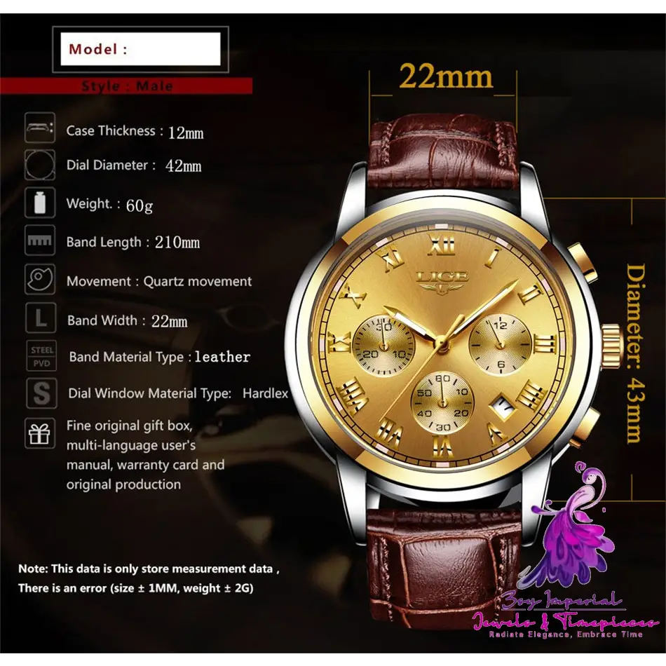 Classic Men’s Leather Casual Watch