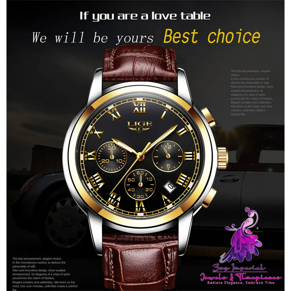 Classic Men’s Leather Casual Watch