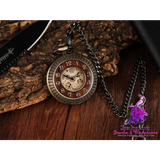 Flip Mechanical Hollow Pocket Watch