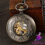 Flip Mechanical Hollow Pocket Watch