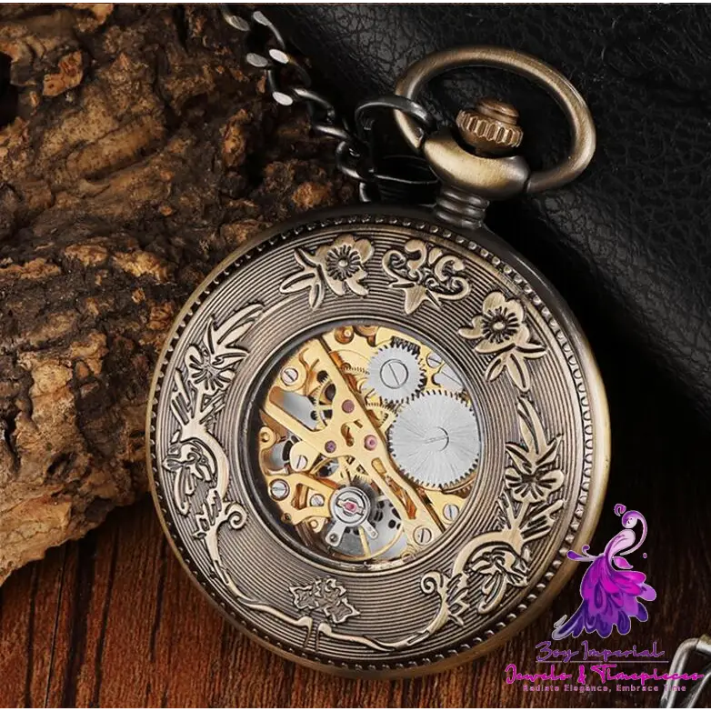 Flip Mechanical Hollow Pocket Watch