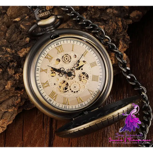 Flip Mechanical Hollow Pocket Watch