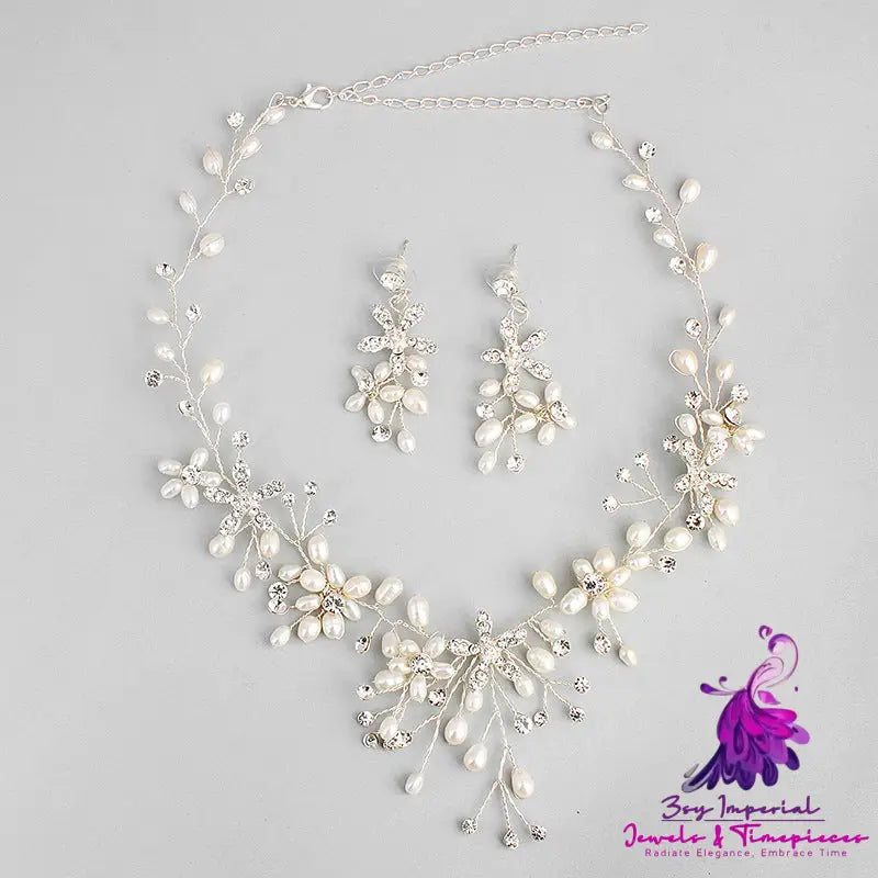 Pearl Necklace and Earring Set