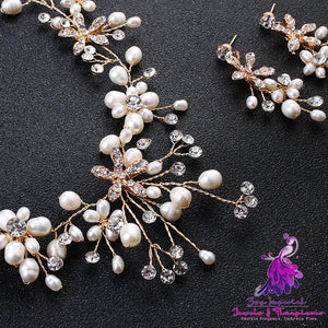 Pearl Necklace and Earring Set