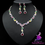 Colorful Zircon Jewelry Set