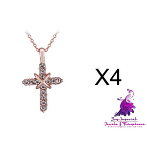 Studded Jesus Cross Necklace