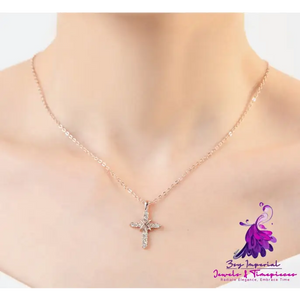 Studded Jesus Cross Necklace