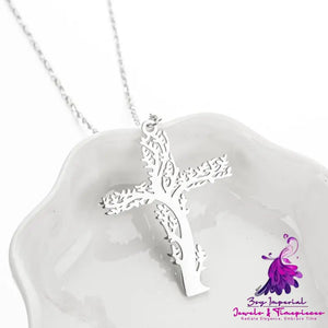 Tree Of Life Necklace Ladies Cross Clavicle Chain Jewelry