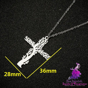 Tree Of Life Necklace Ladies Cross Clavicle Chain Jewelry