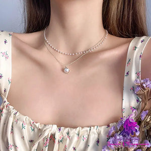 Double-layer Pearl Clavicle Chain