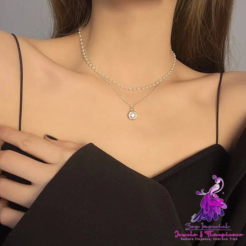 Double-layer Pearl Clavicle Chain