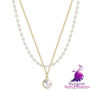 Double-layer Pearl Clavicle Chain