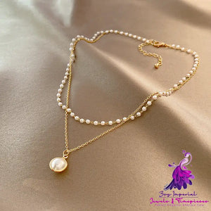 Double-layer Pearl Clavicle Chain