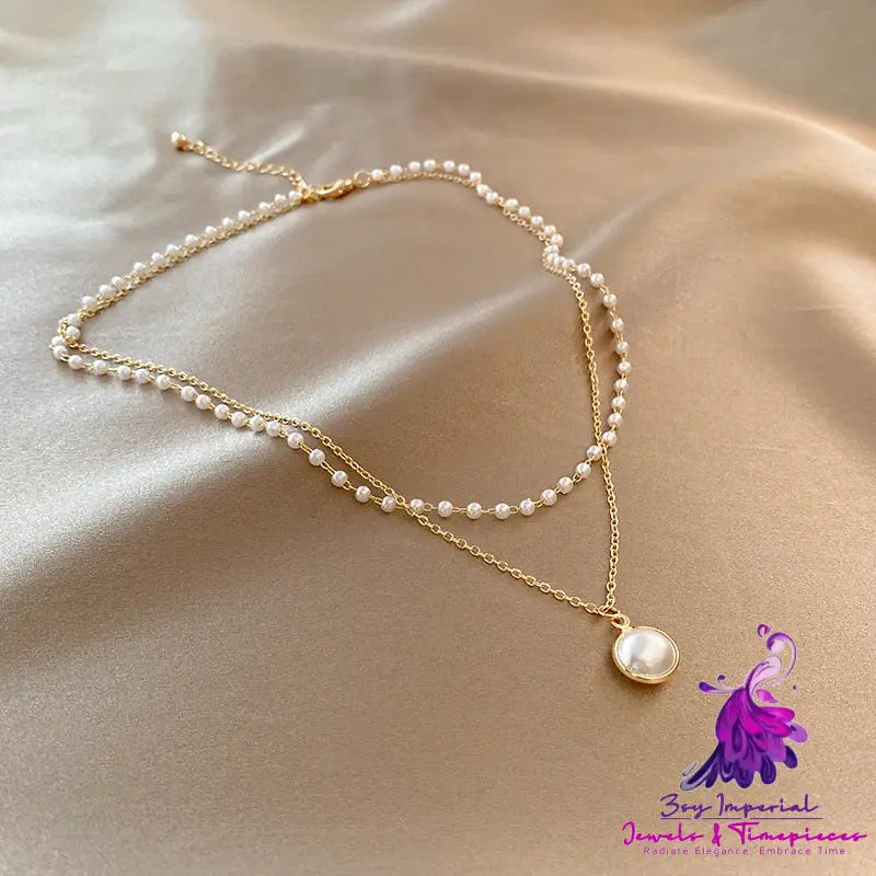 Double-layer Pearl Clavicle Chain