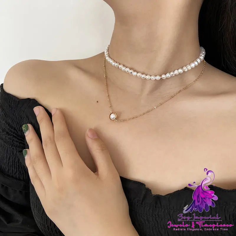 Double-layer Pearl Clavicle Chain