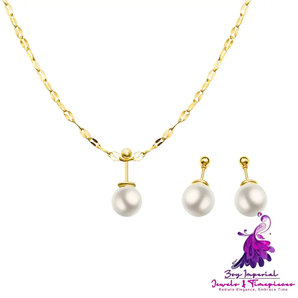 Pearl Earrings Stud Clavicle Chain