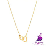 Double Heart Clavicle Chain