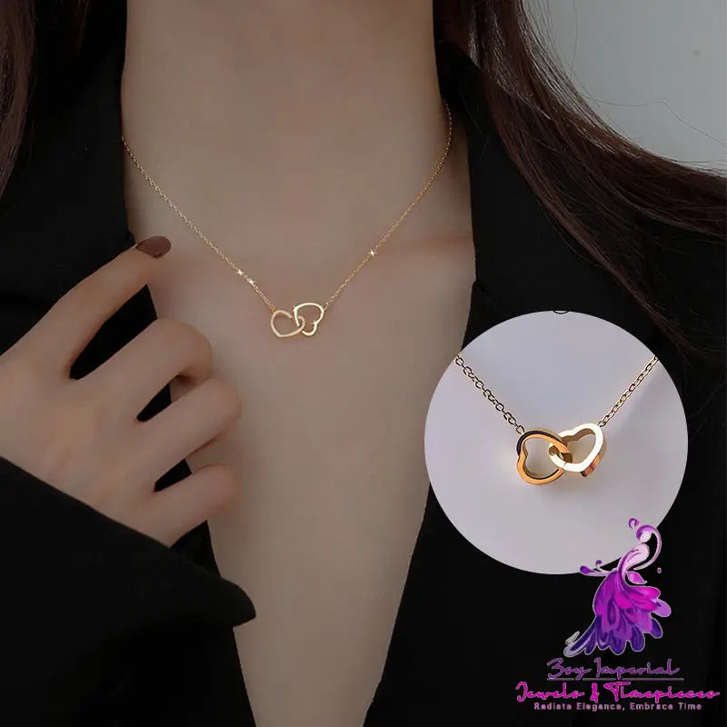 Double Heart Clavicle Chain