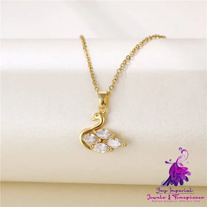 Micro-inlaid Rhinestone Swan Pendant