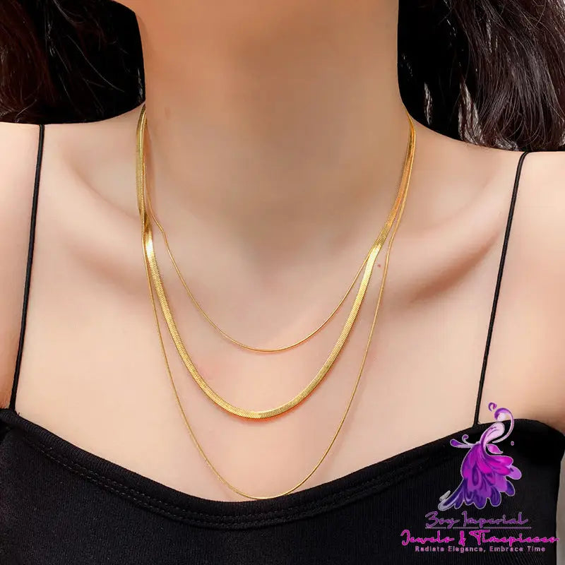 Snake Bone Three-layer Clavicle Chain