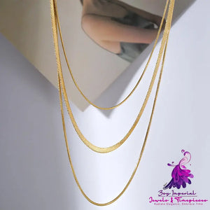 Snake Bone Three-layer Clavicle Chain