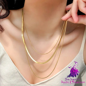 Snake Bone Three-layer Clavicle Chain