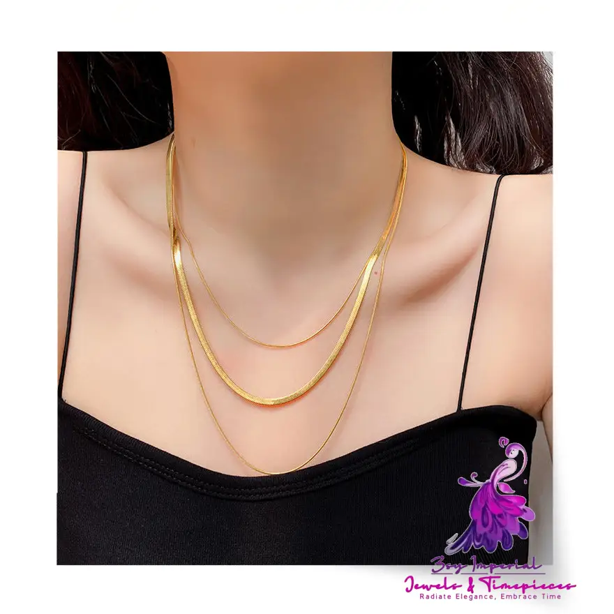 Snake Bone Three-layer Clavicle Chain