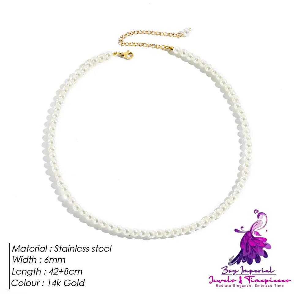 Golden Pearl Clavicle Chain