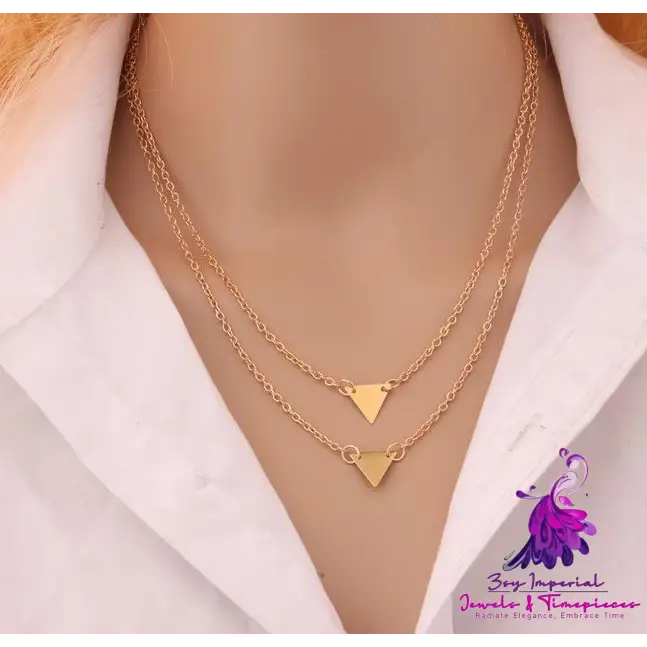 Double-layer Triangle Clavicle Necklace