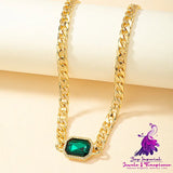 Retro Emerald Clavicle Chain