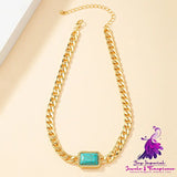 Retro Emerald Clavicle Chain