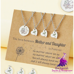 Mother’s Day Card Necklace Heart Parent-child Clavicle