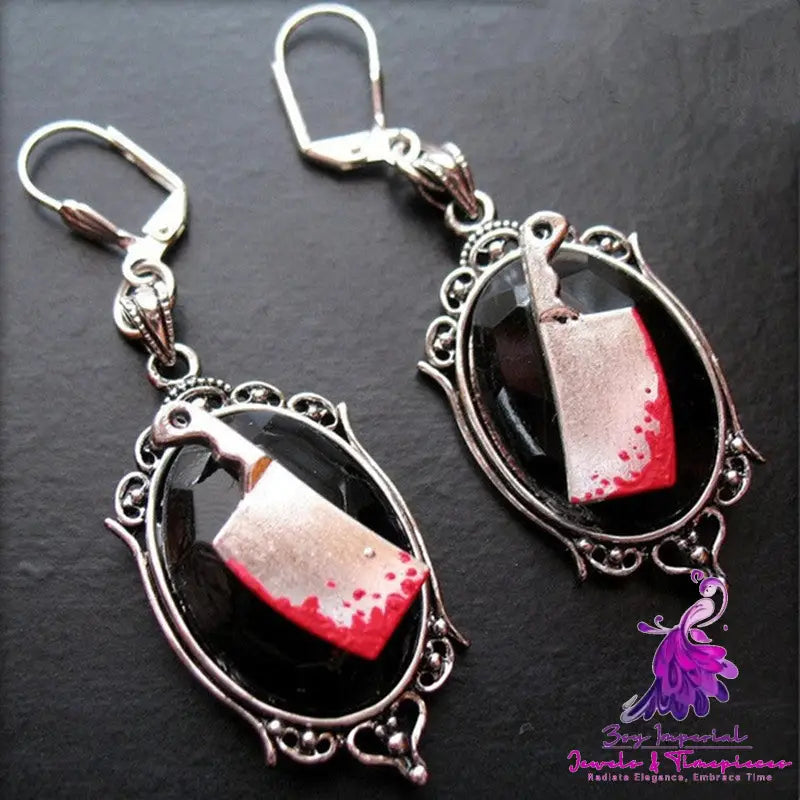 Bloody Cleaver Gothic Earrings