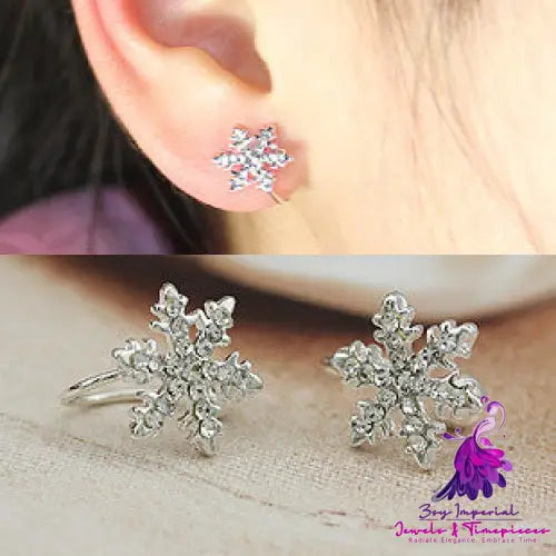 Full Diamond Snowflake Ear Clip