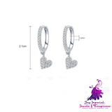 Heart-shaped Ear Clip with Rhinestone Love