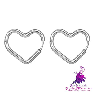 Heart-shaped Titanium Steel Ear Clip