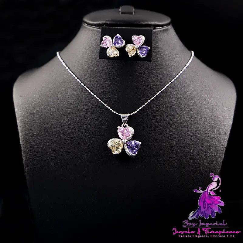 Clover Zircon Diamond Jewelry Set