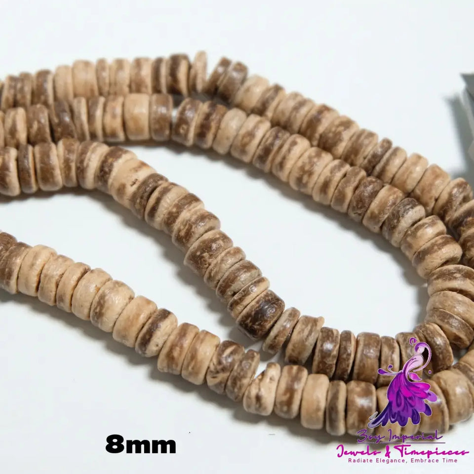 Coconut Shell Flat Bead Bracelet