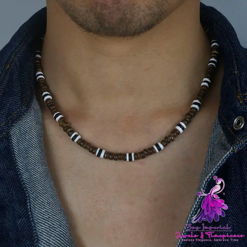 Ethnic Coconut Shell Necklace for Men