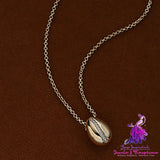 Coffee Bean Collar Chain Pendant S925 Necklace