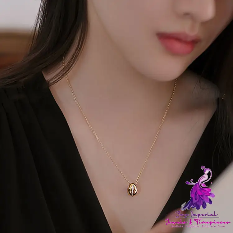 Coffee Bean Collar Chain Pendant S925 Necklace