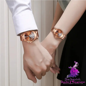 Coffee Gold Luminous Couple Student Watch