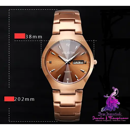 Coffee Gold Luminous Couple Student Watch