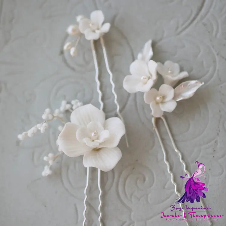 Hard Porcelain Flower Hair Fork