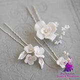 Hard Porcelain Flower Hair Fork