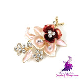 Diamond Flower Corsage Brooch