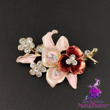 Diamond Flower Corsage Brooch