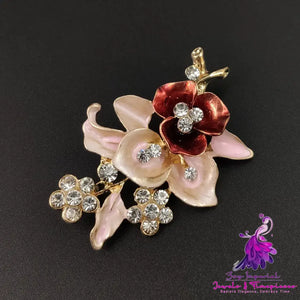 Diamond Flower Corsage Brooch