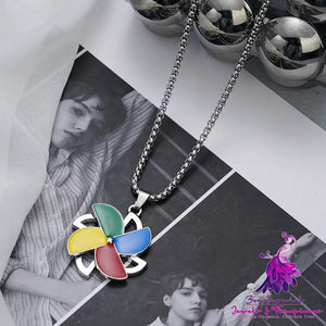 Color Rotating Windmill Necklace