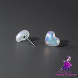 Color Heart Shape Personality Stud Earrings